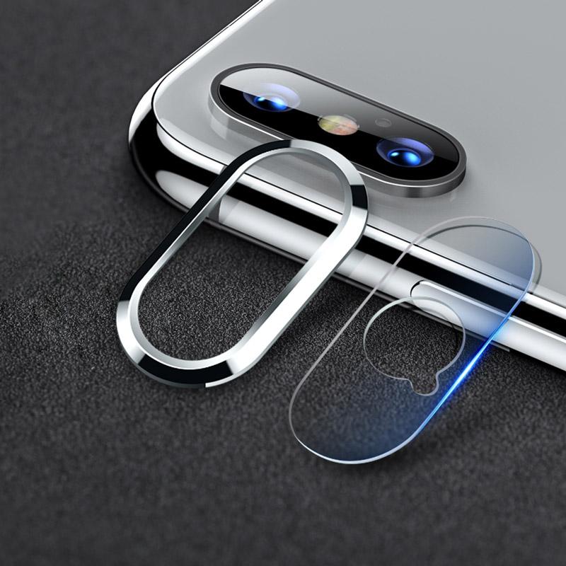 Bộ Bảo Vệ Camera Cho iPhone XS Max hiệu Totu (Gồm Kính Cường Lực Camera + Viền Kim Loại Camera) - Bạc