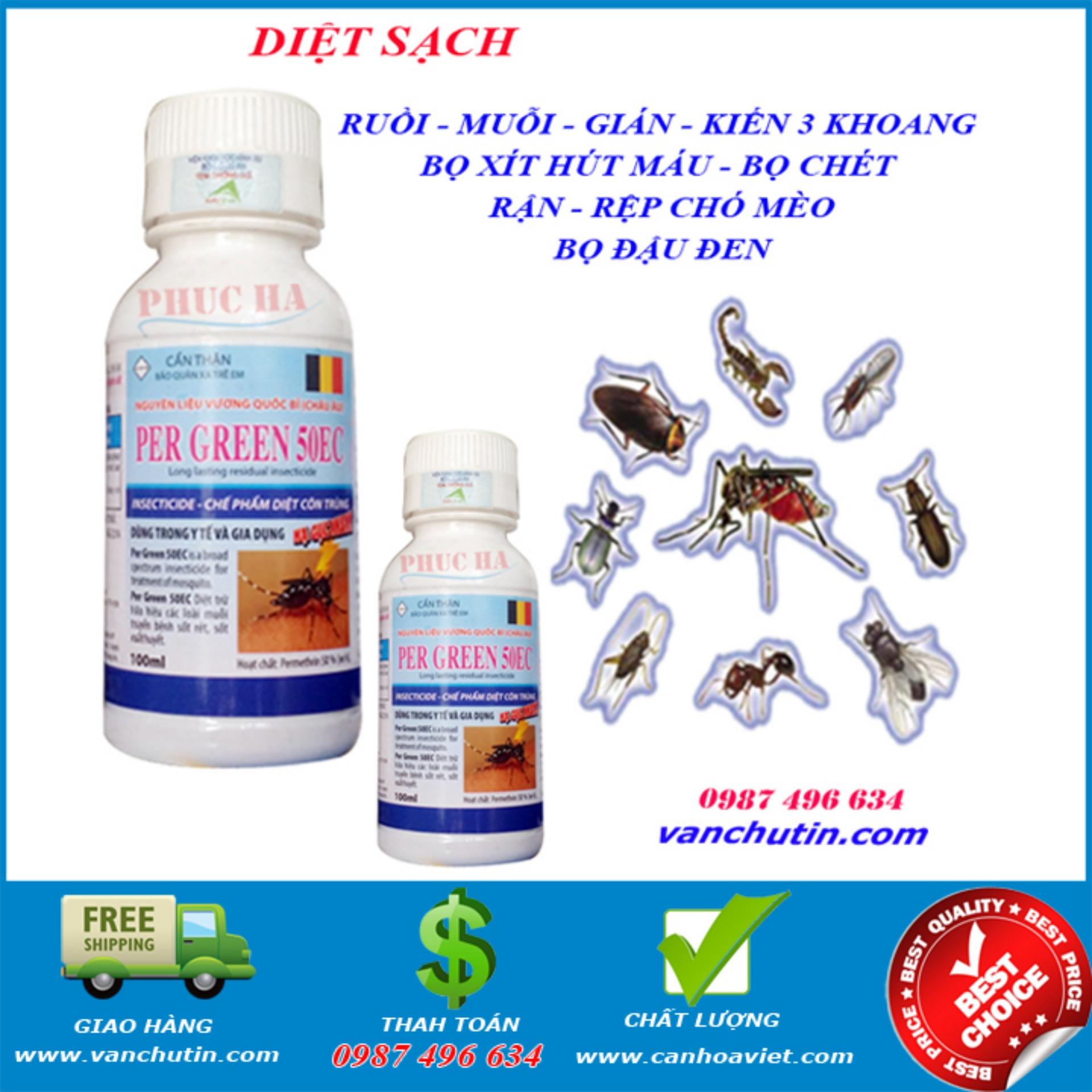 [HCM]PER GREEN 50EC 100ml diệt Ruồi muỗi kiến gián