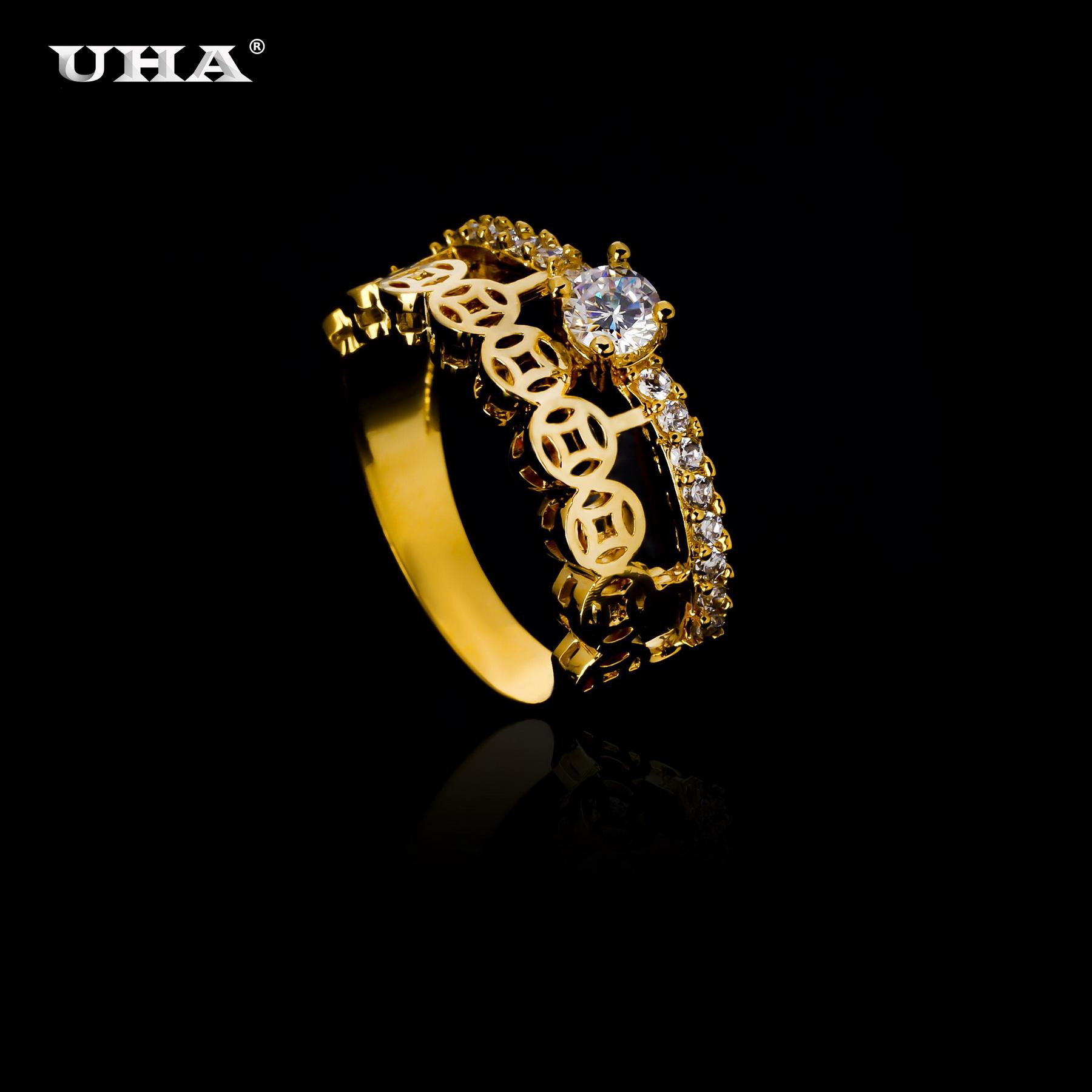 [HCM]Nhẫn Kim Tiền Một Hàng Đá