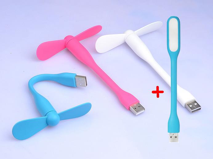 Quạt usb 2 cánh + đèn led dẻo usb