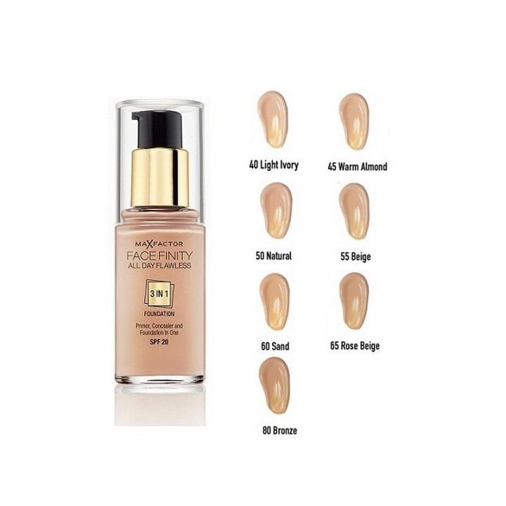 [HCM]Kem nền MAX FACTOR FACEFINITY 3in1 Light invory 40 không trôi