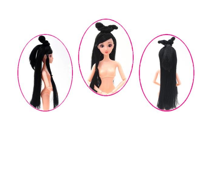 Set Bộ  Đôi Búp Bê 12 Khớp Tóc Quấn Cổ Trang Trơn