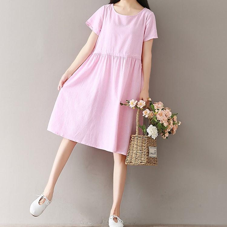 Đầm bầu công sở kẻ đẹp 01