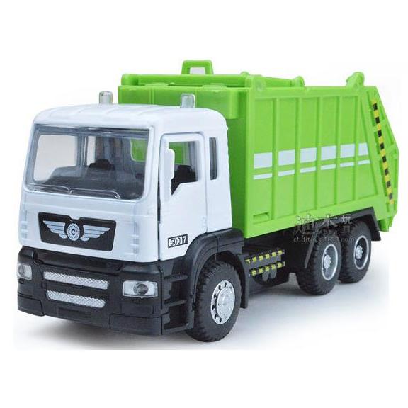 Đồ chơi trẻ em xe chở rác bằng hợp kim nhựa xe có âm thanh và đèn xe mô hình chạy bằng cót tỉ lệ 1:50