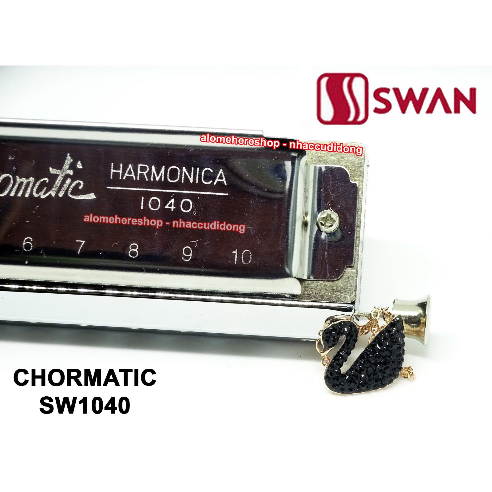 Kèn harmonica chromatic Swan SW1040 (Bạc)