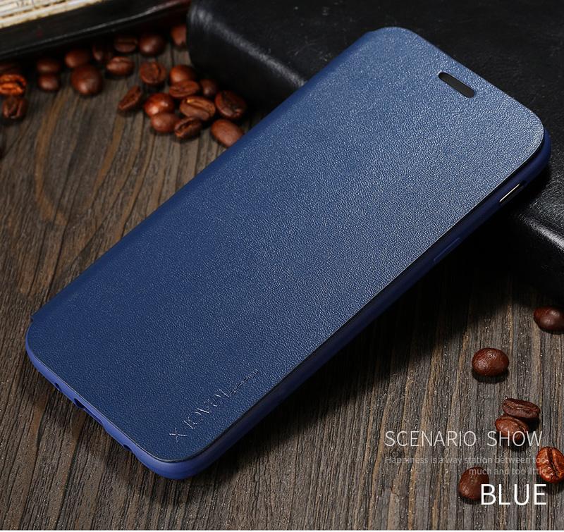Bao da X-level FIBCOLOR cho iPhone XS Max 6.5'' (xanh than)