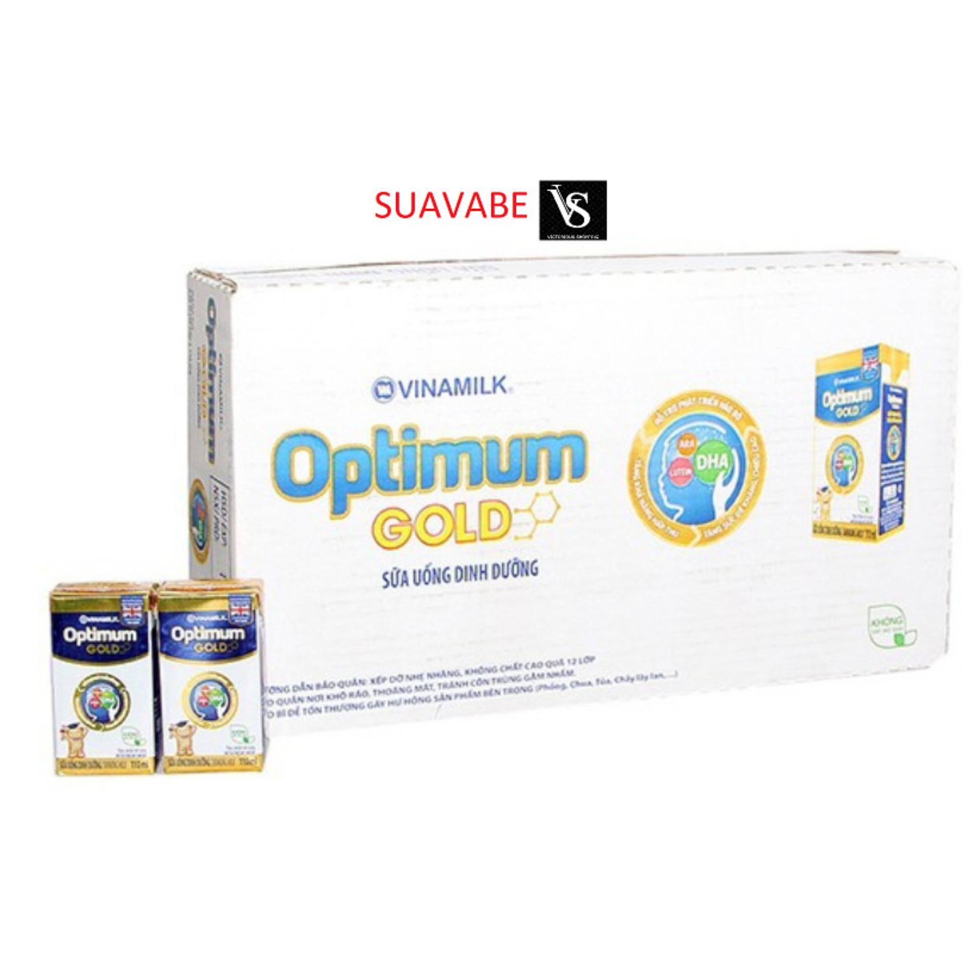 Thùng 48 hộp sữa bột pha sẵn Vinamilk Optimum Gold 180ml
