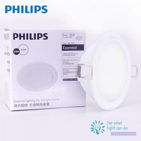 Bộ 6 đèn Philips LED Downlight âm trần 59201 5,5W (Trắng/Vàng)