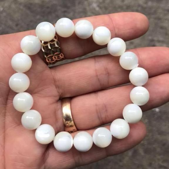 [HCM]VÒNG TAY ỐC XÀ CỪ TRẮNG 8LY- HÀNG A