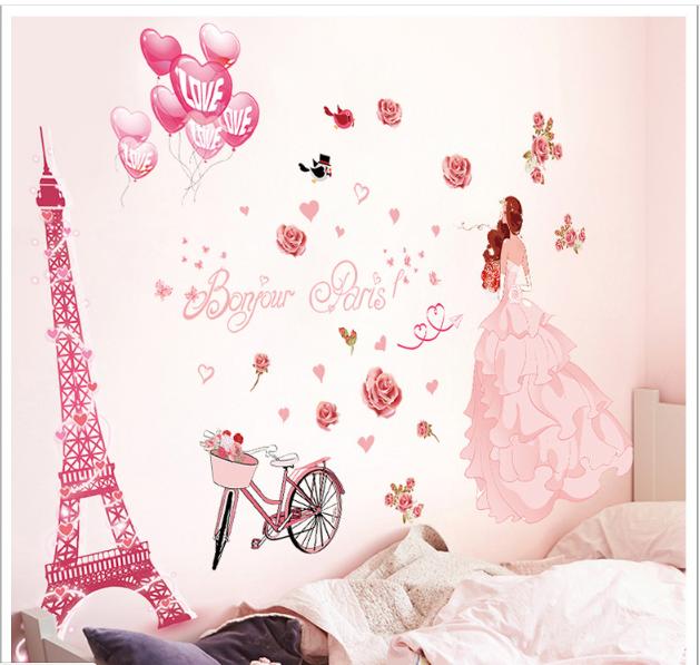 Decan dán tường Cô dâu tháp Paris  - XL8265-69