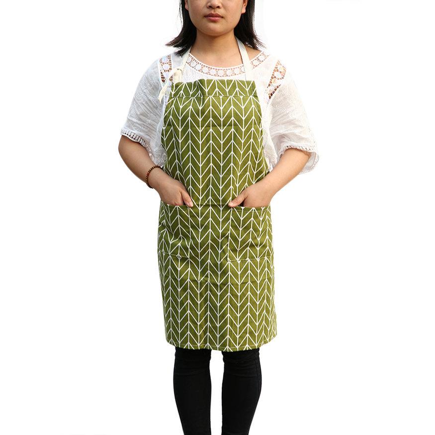 UINN Men Women Kitchen Cooking Apron Comfortable Bakery Restaurant Baking Apron Green Rhombus Pattern