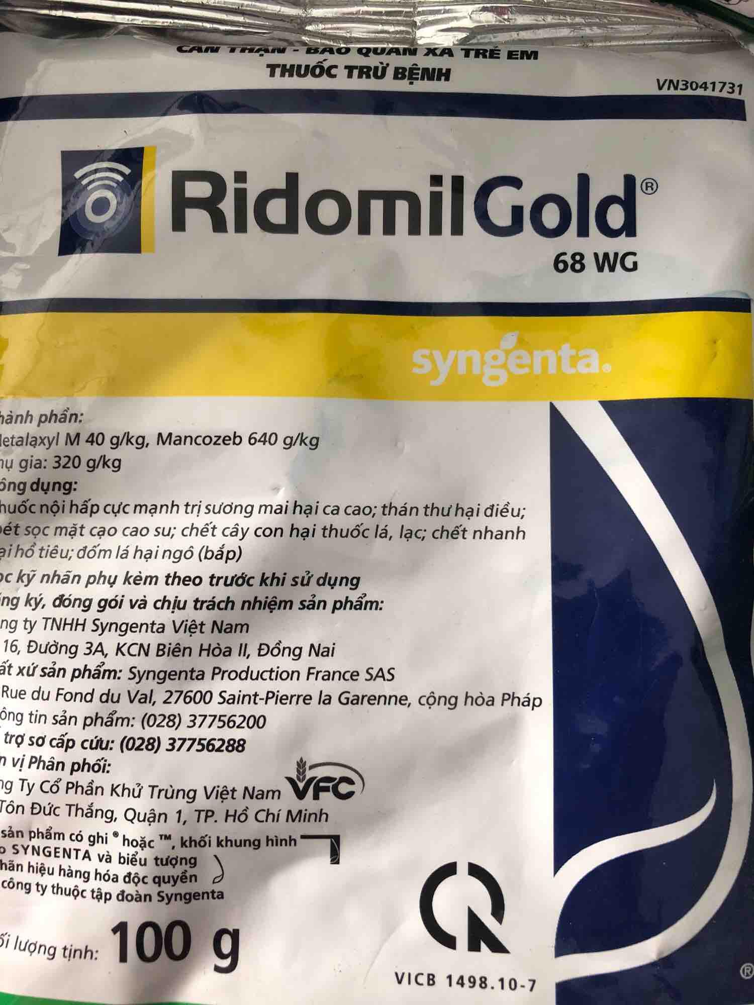 Thuốc trừ nấm Ridomin golg 68wg