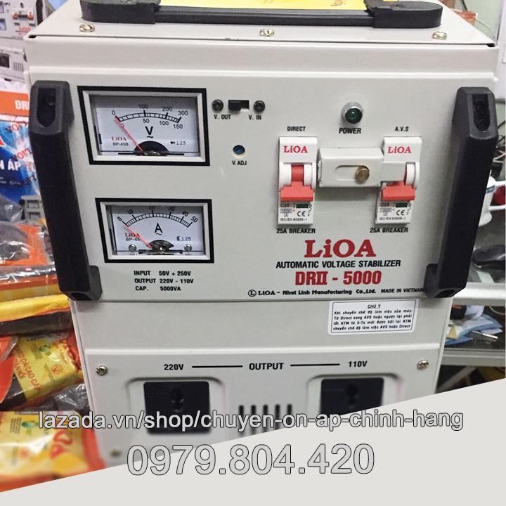 Ổn Áp Lioa 5KVA 1 Pha Dải 90-250V, Thế Hệ II 100% Dây Đồng