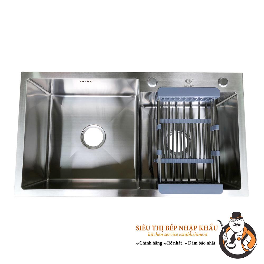 Chậu rửa bát inox sus 304 đúc nguyên khối 8245 hàng chính hãng kèm giá inox