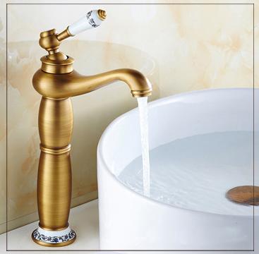 Vòi rửa lavabo đồng nghệ thuật VOI002 – họa tiết vintage mới lạ độc đáo