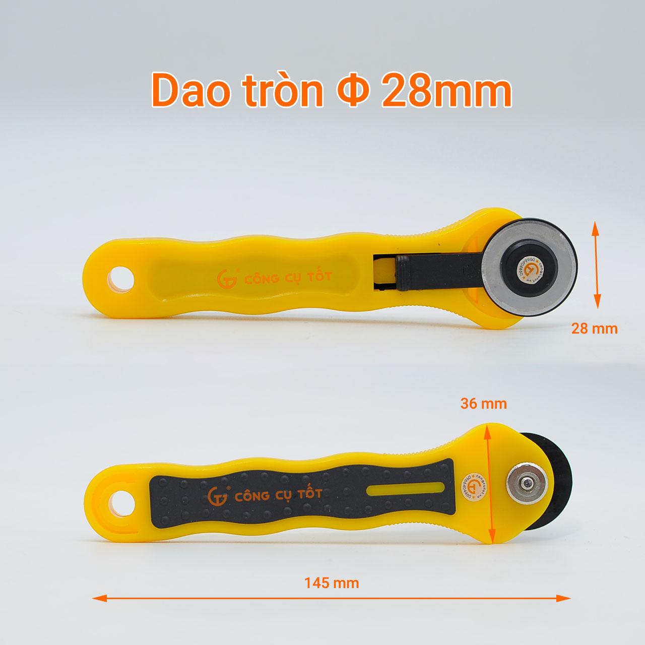 Dao lưỡi tròn chuyên cắt giấy, vải, da 28mm