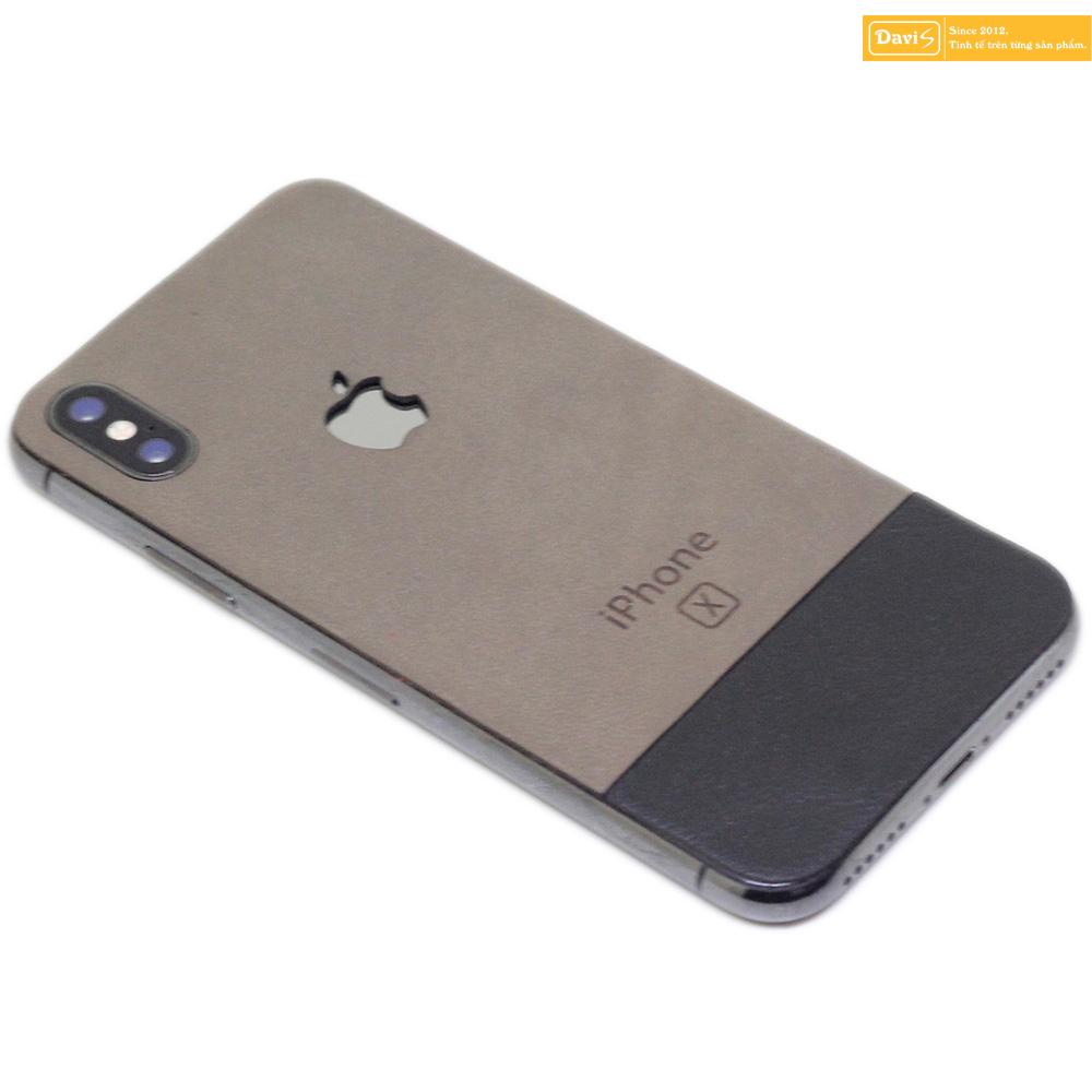 Leather skin for iPhone X -Davis (Gray-black)