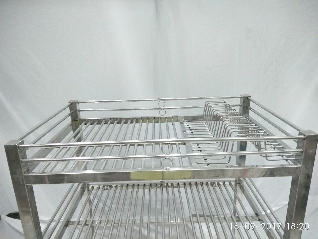 Kệ ống vuông 3 tầng inox 304