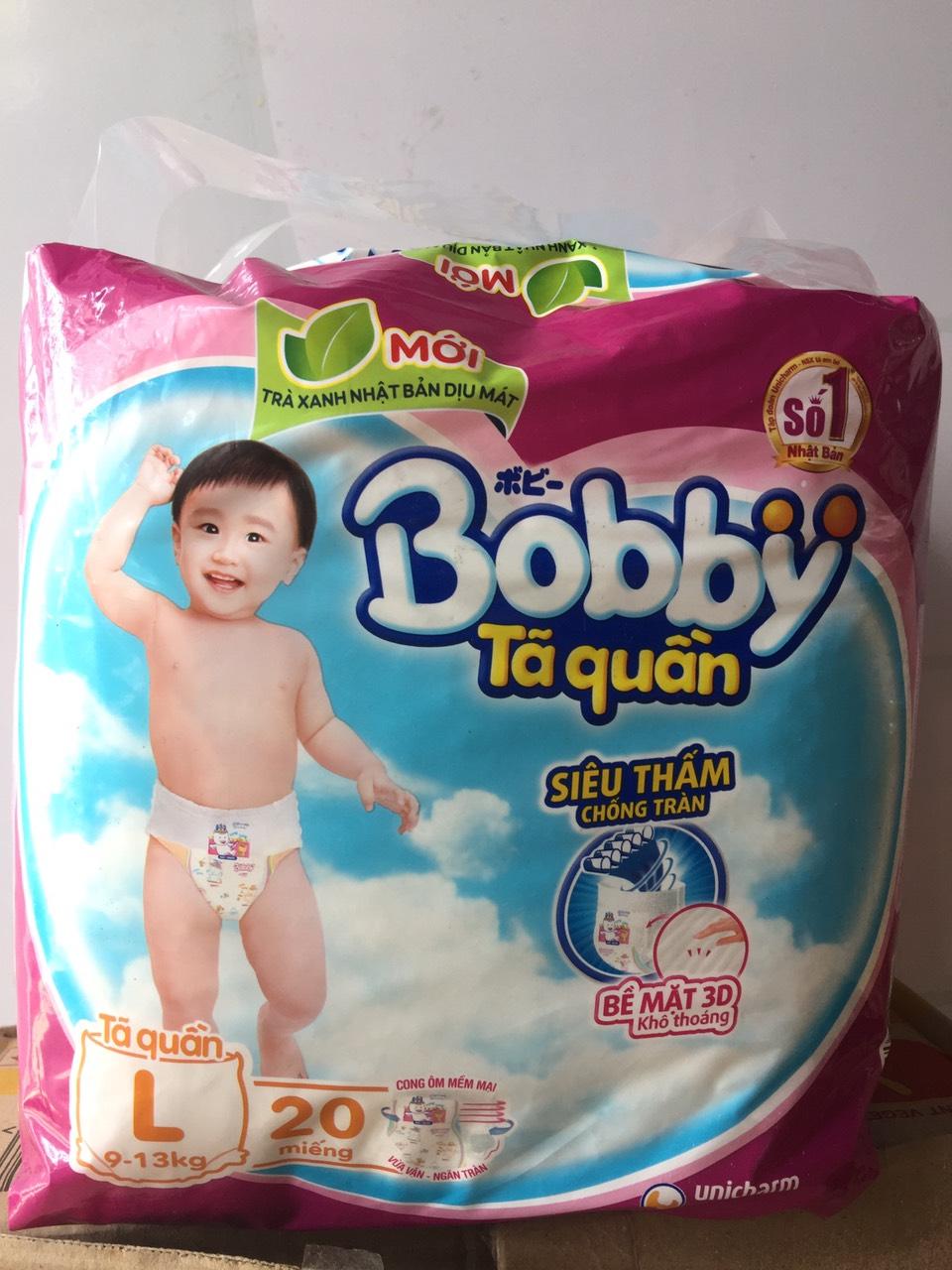 [HCM]Tã quần bobby size L (9-13kg) 20 miếng