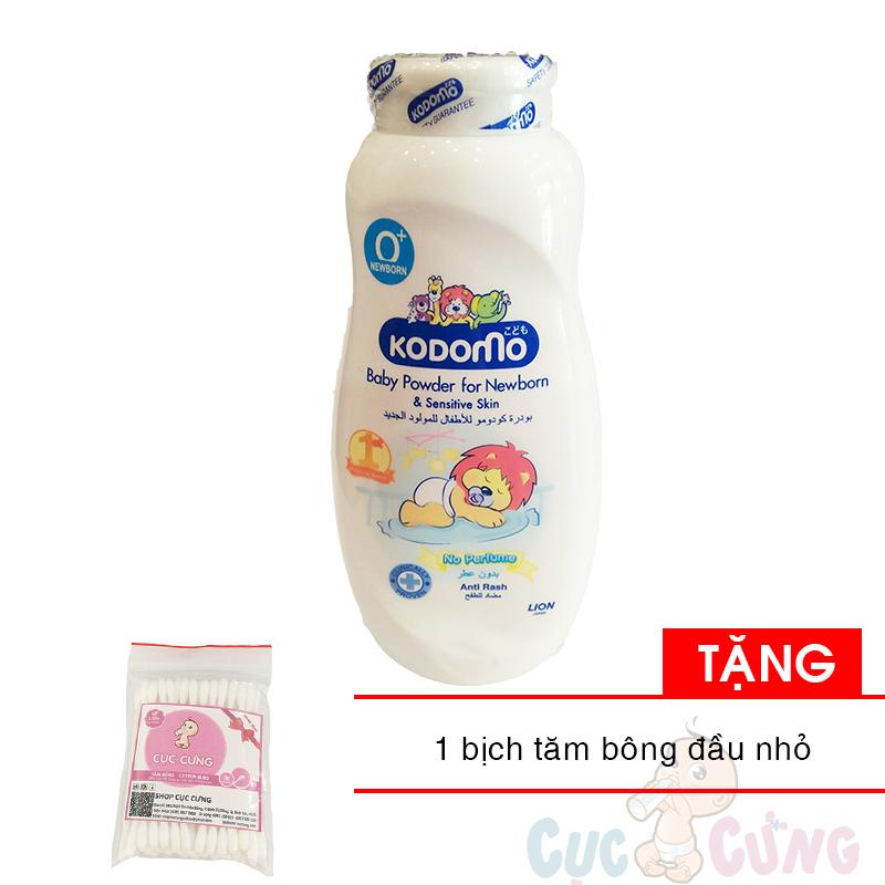 Phấn Kodomo cho da nhạy cảm - newborn 180g Thái Lan Tặng 1 bịch tăm bông đầu nhỏ - phan cho da nhay cam