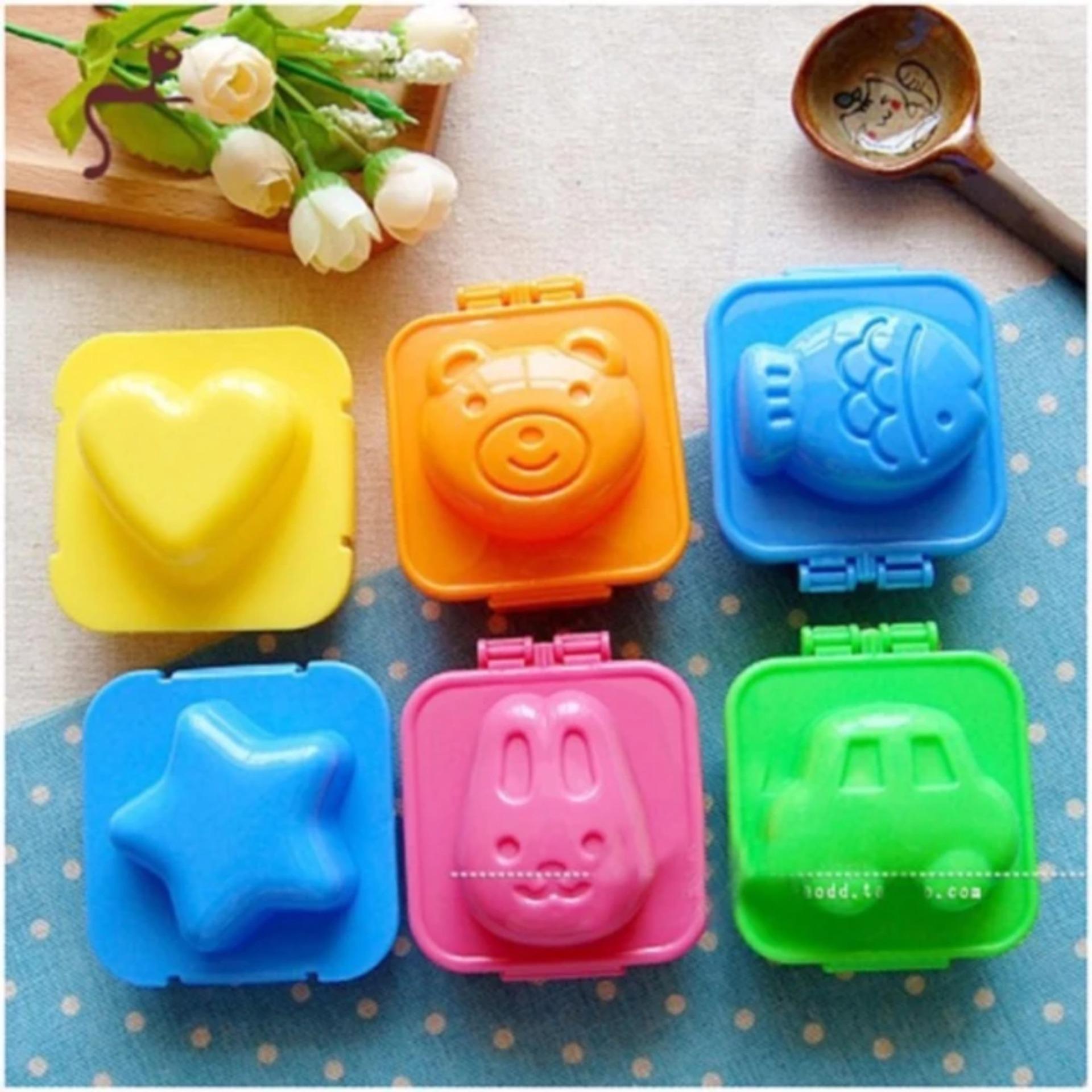 Bộ 6 khuôn ép cơm, ép trứng và bánh đẹp mắt dễ thương cho bé - khuôn ép cơm bánh trứng