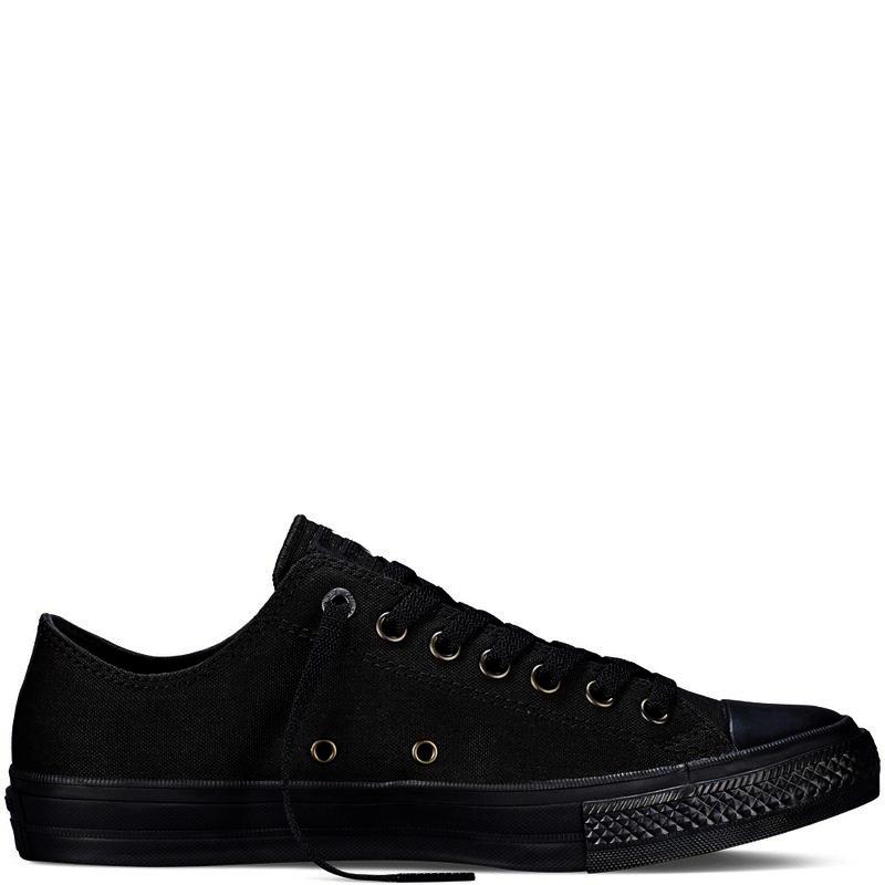 Giày Vải Sneaker CV CK2 Cổ Thấp Nam Màu Full Đen