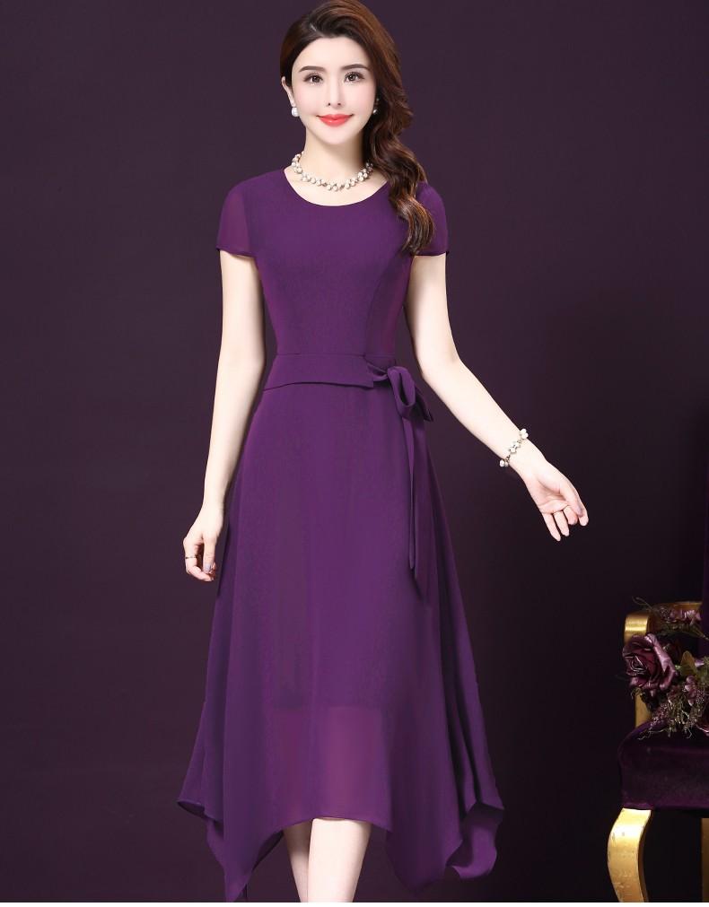 LB01-T-QU Đầm suông trung niên xòe thắt eo m-6xl