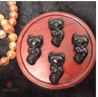 [HCM]Mặt Hồ Ly Đá Obsidian Nhỏ