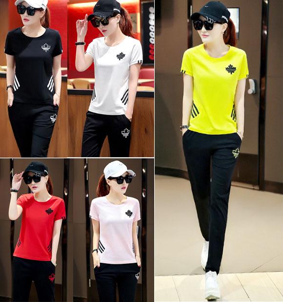 Bộ đồ thể thao nữ thêu chiếc lá TT33