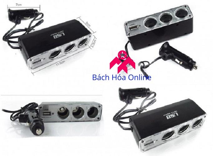 Bộ chia 3 cổng tẩu trên ô tô