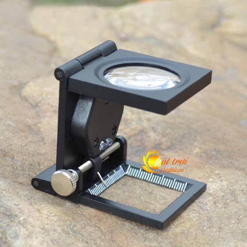 Kính lúp mini 10X có thước đo V2 có đèn