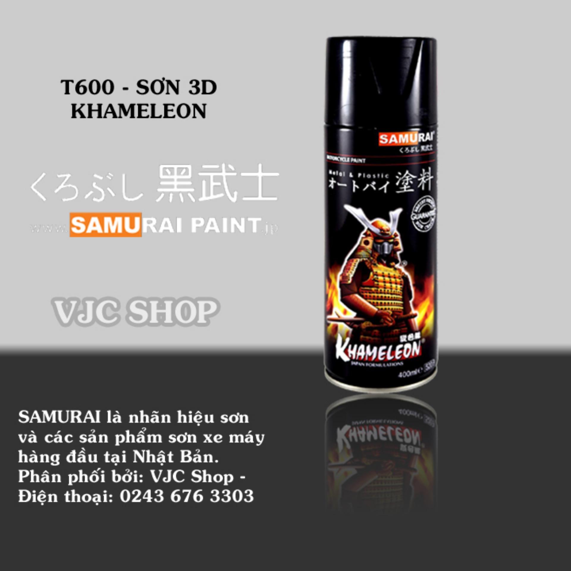 Chai sơn xịt sơn xe máy samurai sơn 3d khameloon t600