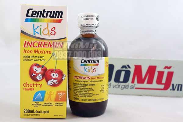 Siro dành cho bé biếng ăn Centrum Kids Incremin Iron Mixture 200ml của Úc
