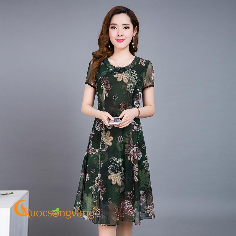 Váy đầm dài váy đầm suông cổ tròn big size GLV121 Cuocsongvang