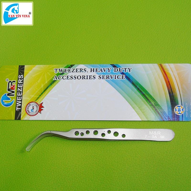 [HCM]Nhíp nối mi M&R 7-SA ( lỗ - cong )