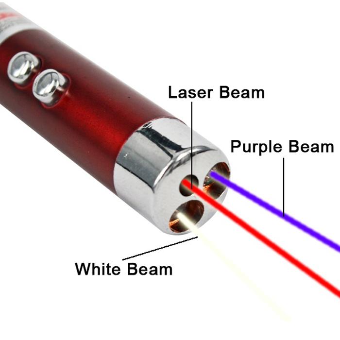 Đèn pin móc khóa 3 chức năng Led Lazer