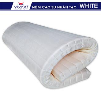 Nệm Cao Su Nhân Tạo WHITE VIVIAN (1.6 x 2.0 m)  Vải gấm Valize cao cấp có chần