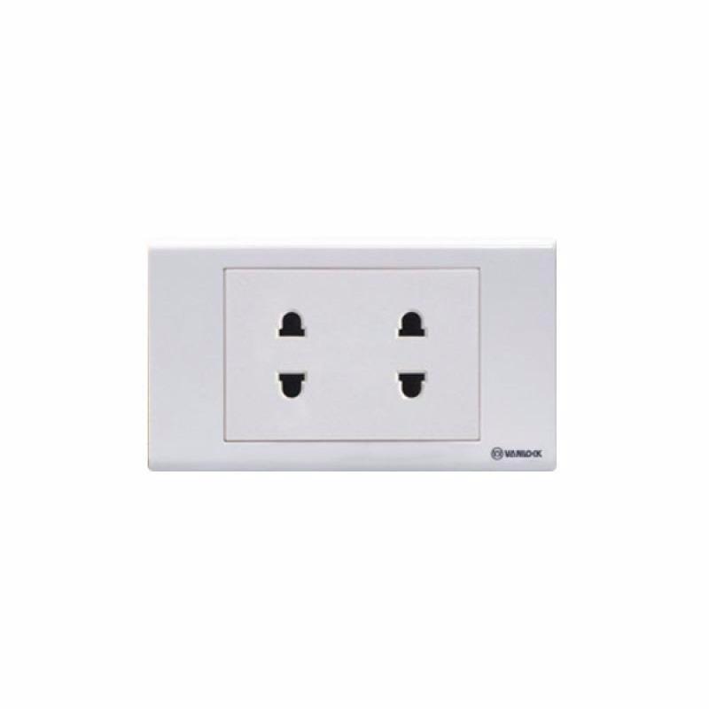[HCM]Mặt 2 ổ cắm đơn 2 chấu Sino ( Vanlock ) cao cấp