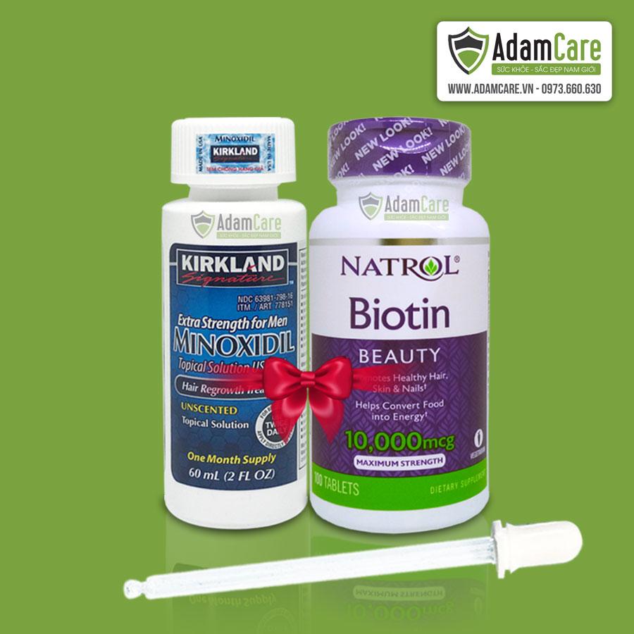 Serum mọc râu Minoxidil 5% lỏng combo Biotin