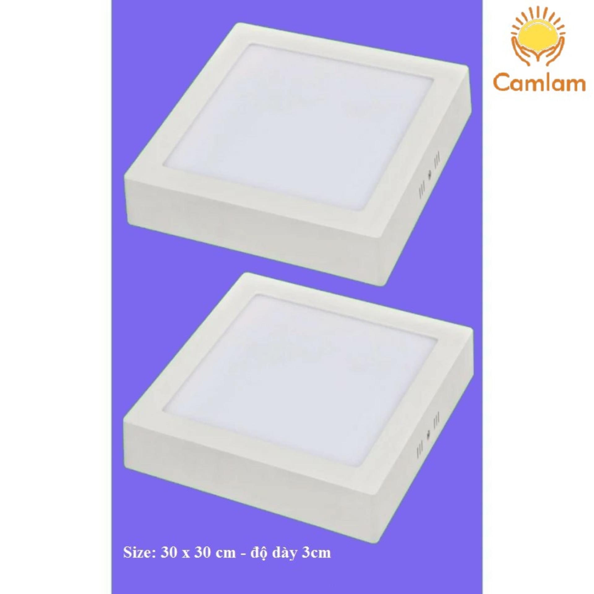 Bộ 2 đèn led nổi ốp trần 24w vuông 1 màu ánh sáng trắng