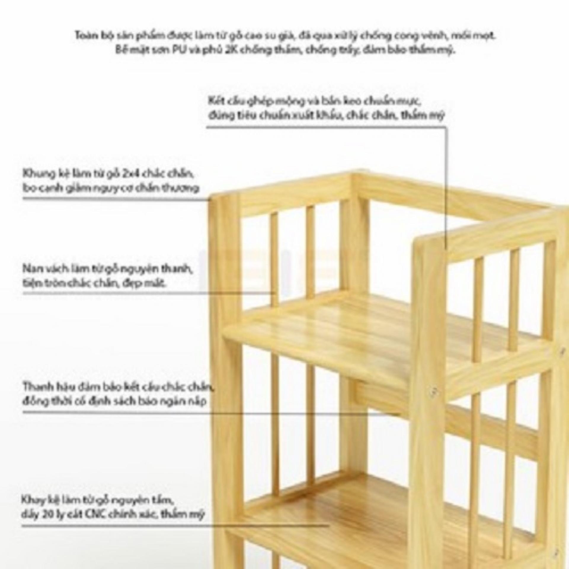 Kệ sách gỗ 3 tầng ngang 90cm