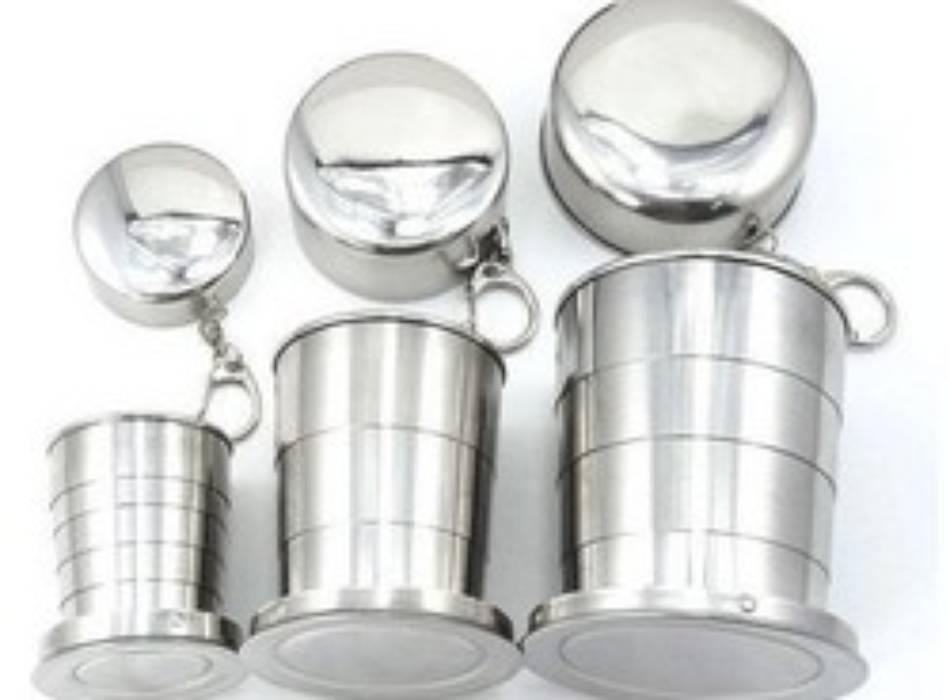 [HCM]Ly cốc xếp gọn inox 140ml cở trung