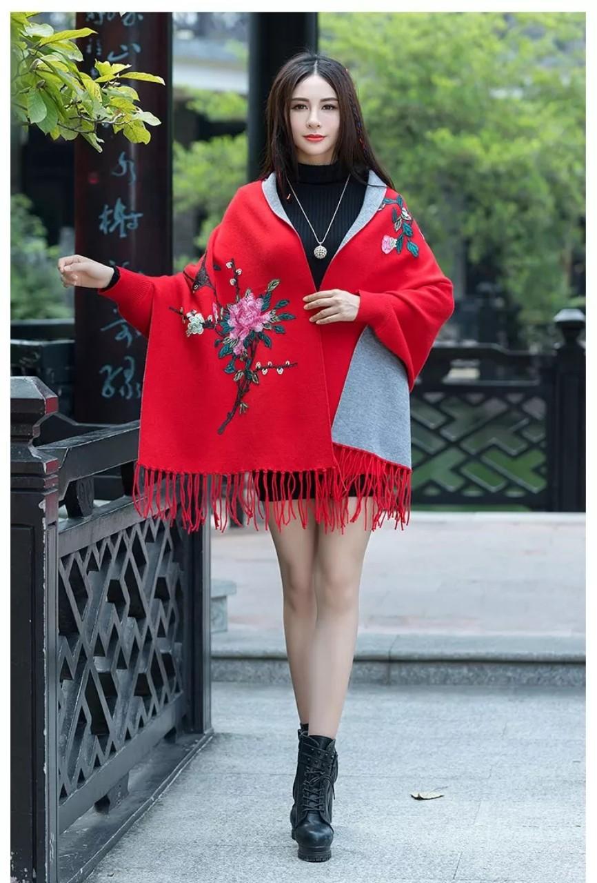Áo choàng len thêu Quảng Châu