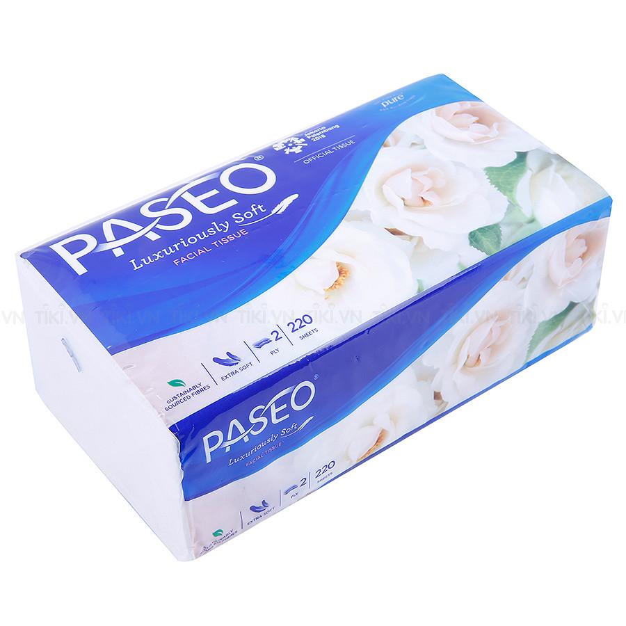 Khăn giấy Paseo 220 tờ ( hoa Hồng Trắng Vàng)
