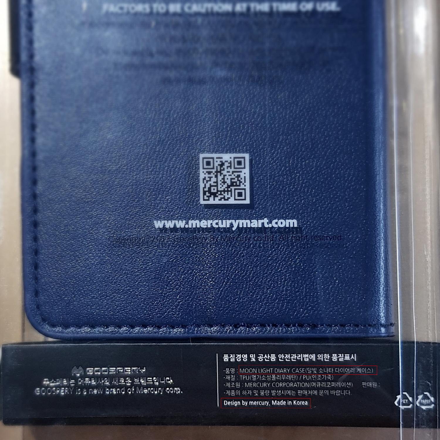 Bao da iPhone X Mercury Goospery Sonata Diary - nhập khẩu từ Hàn Quốc