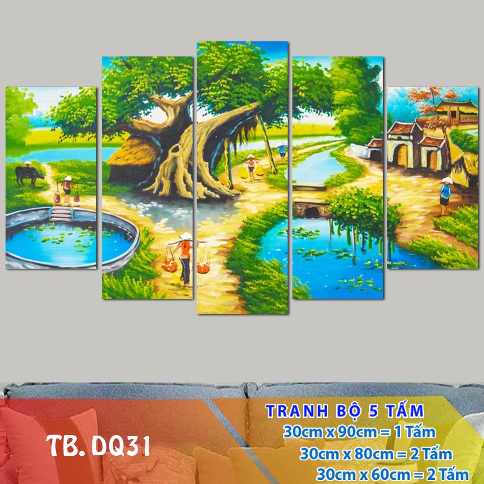 Tranh treo tường đồng quê 3D-25/ gỗ nhập khẩu Hàn Quốc/ chống nước, chống ẩm mốc