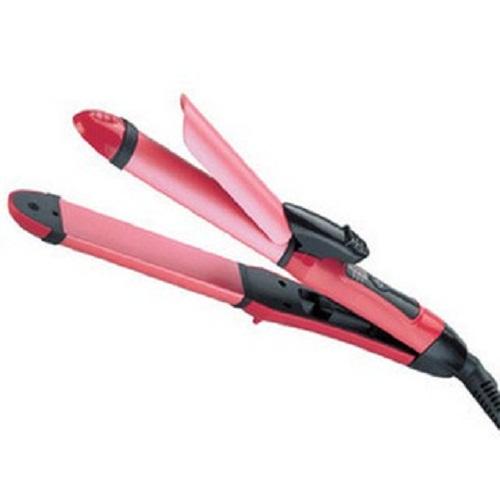 Máy uốn xoăn, duỗi thẳng  2 in 1 đa năng (Hồng)