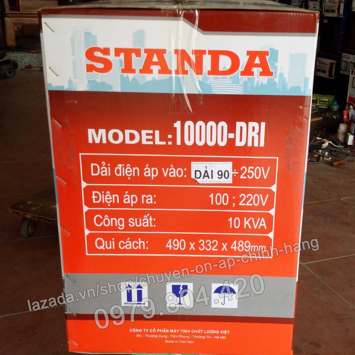 Ổn Áp Standa 10KVA DR dải 90-250V, bảo hành 4 năm, 100% dây đồng ( Logo Quả Xoài )