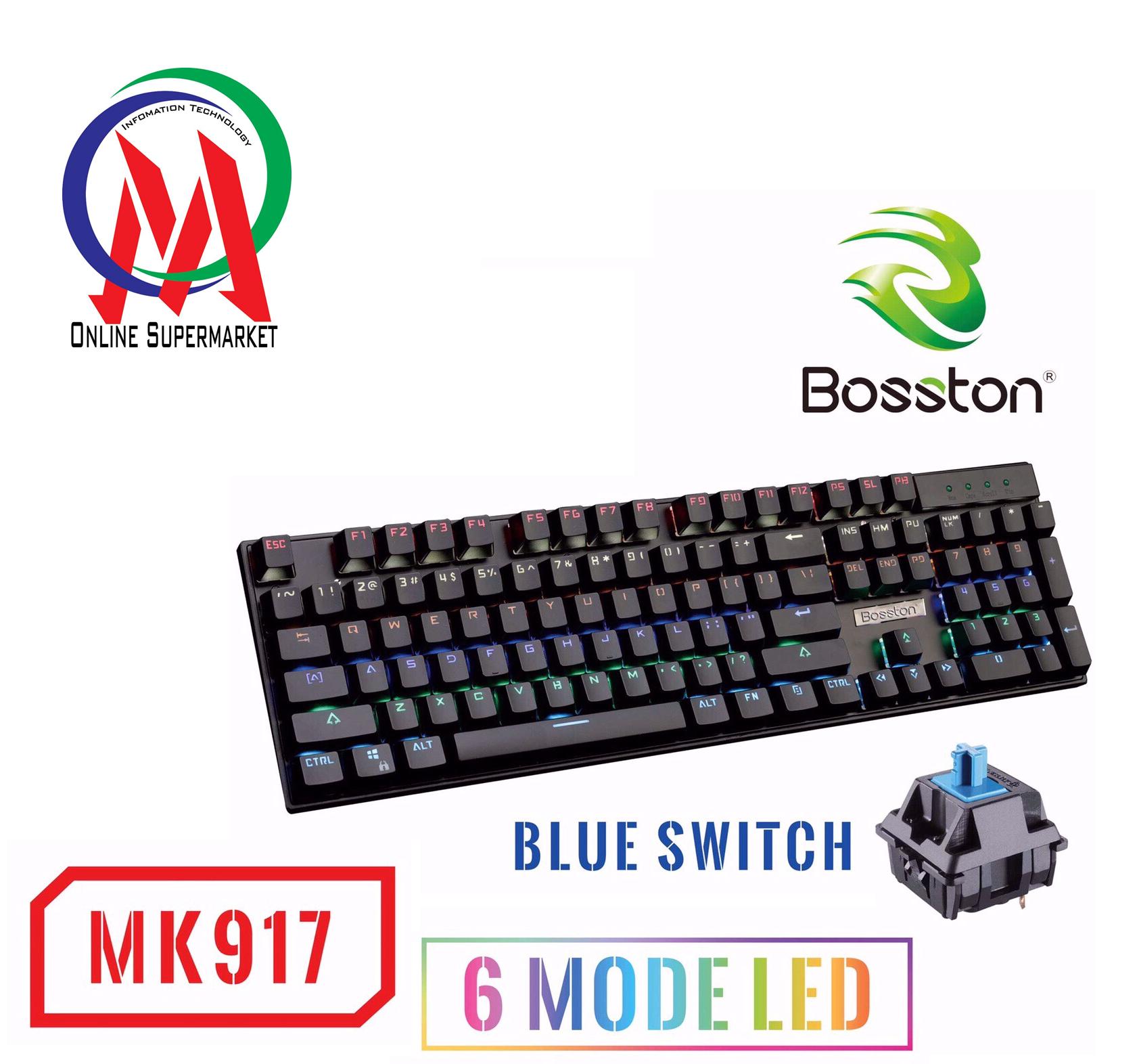[HCM]Bàn Phím Cơ Bosston MK917 Blue Switch LED