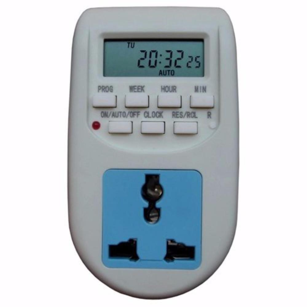Ổ cắm điện thông minh hẹn giờ SMH AL-16 công xuât 10A - 110-220V(Trắng phối xanh) công tắc hẹn giờ timer hẹn giờ ổ cắm điện thông minh ổ cắm đa năng công tắc điện thông minh